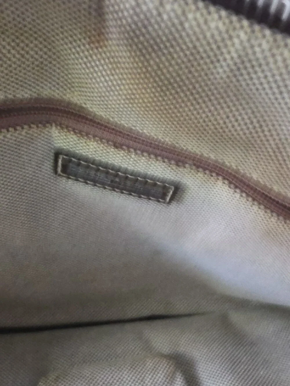 DB Patterned Canvas Satchel with Brown Leather Trim
